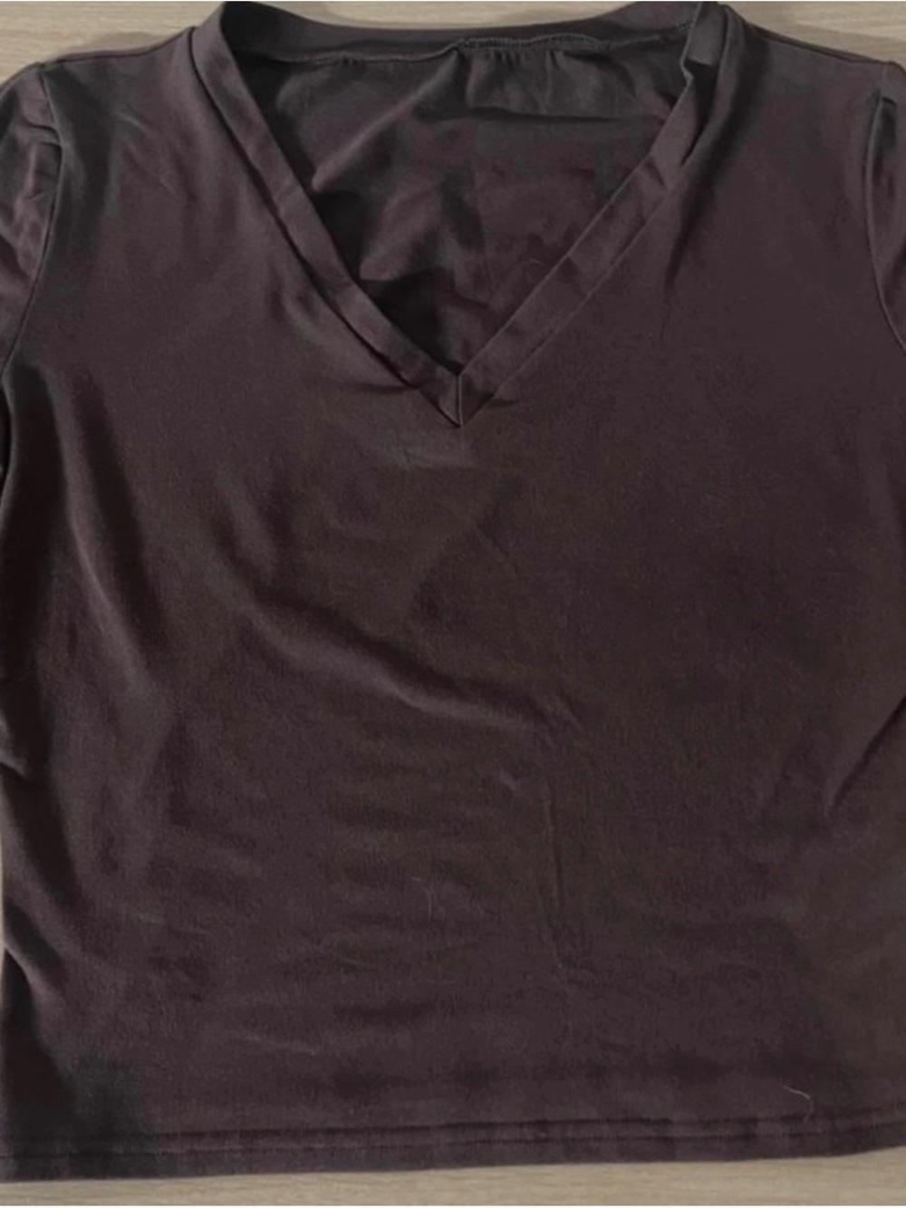 Women's V-Neck Crop Top - Brown